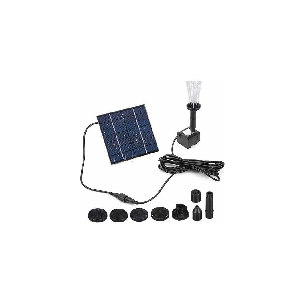 Glass Panel Solar Fountain Pump, 8 Nozzles For Customizable Water Features, Energy Saving And Quiet Operation, Ideal For Bird Bath And Garden 9405630920284