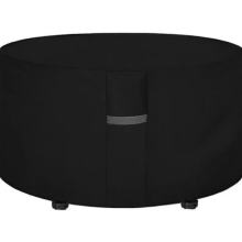 Fire Pit Cover, Outdoor Heavy Duty 180x90cm Black Oxford Fabric, Waterproof Windproof Patio Cover For Fire Pit with Air Vents And Robust Construction