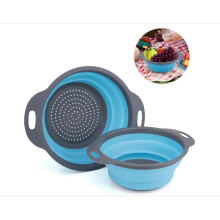 Ergonomisches, zusammenklappbares Küchensieb aus hitzebeständigem Silikon (bis 110 C) für Obst und Gemüse, spülmaschinenfest, ideal für den