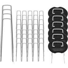 Landscape Staples Galvanized Steel, Sharp End Design For Quick Deployment, Garden Stakes With Trapezoidal Soil Tension For Stability, Suitable For
