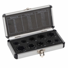 Hex Bolt Removal Kit, Spiral Cut Teeth Damaged Nut Remover for Quick Extraction with Metric Spanner