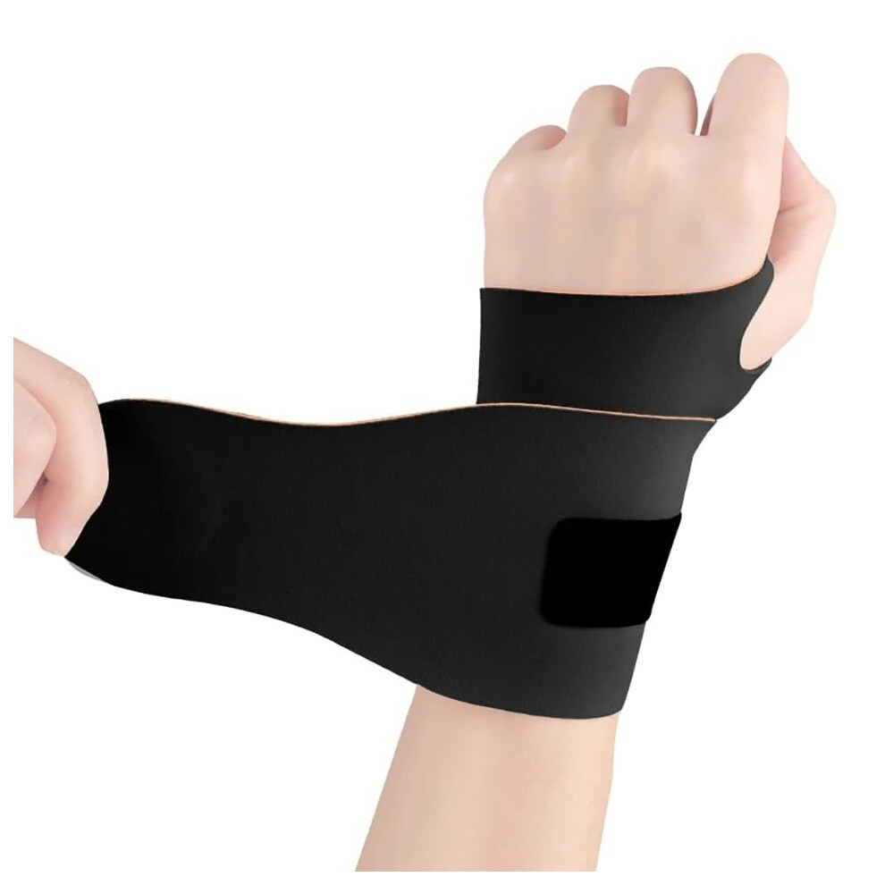 Black Wrist Supports,Hand Brace 2Pcs Adjustable Wrist Guard Lightweight Breathable Fixed Pressurization(Black)