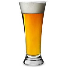 Set of 4 10oz Pilsner Beer Glasses with Fluted Design and CE Mark Heavy Base