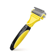 Double Sided Pet Dematting Comb - Stainless Steel Grooming Brush for Small and Medium Breeds, Removes Mats and Tangles