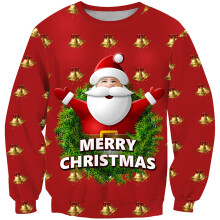 Men's Funny 3D Christmas Jumper, Christmas Sweater, Unisex Long Sleeve Shirt (4XL)