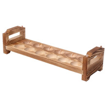 Counter Wooden Egg Holder Rack, Rustic Space-Saving Egg Storage Tray for Kitchen Table and Party Organisation