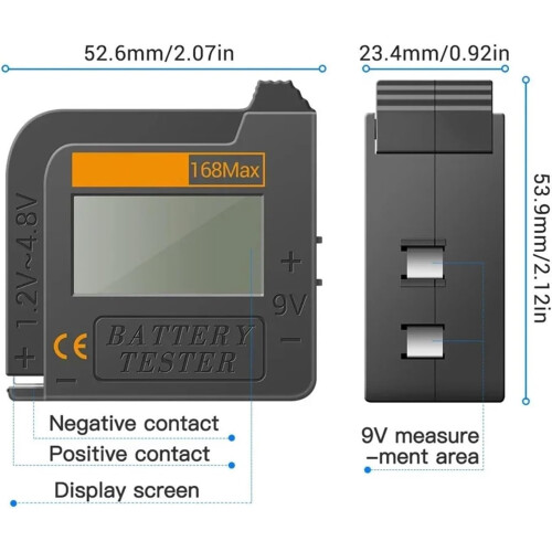 Digital Battery Tester  Precision Capacity Analyzer for AAA AA 9V and Button Cell 1