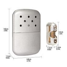 Premiumer Handwärmer aus Zinklegierung mit Thermotasche – 10,5*7*2,2cm, Silber