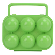 6 Egg Carton ABS Plastic, 6Count Egg Carton Pack With Grid Storage, Green