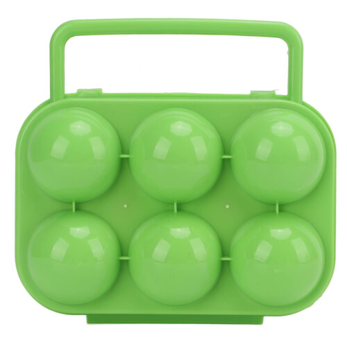 6 Egg Carton ABS Plastic, 6Count Egg Carton Pack With Grid Storage, Green