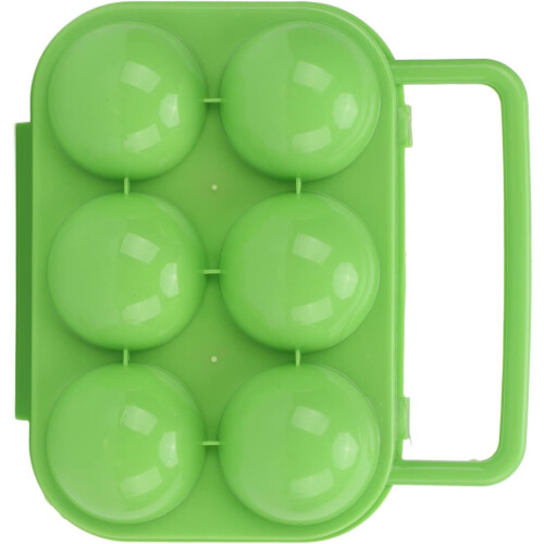 6 Egg Carton ABS Plastic, 6Count Egg Carton Pack With Grid Storage, Green 2