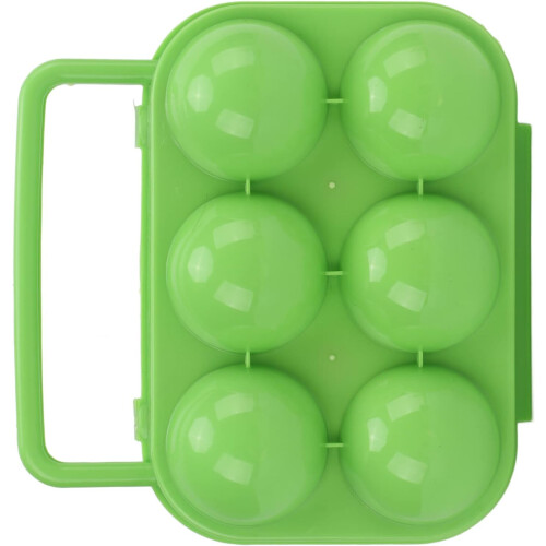 6 Egg Carton ABS Plastic, 6Count Egg Carton Pack With Grid Storage, Green 1