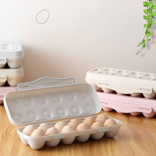 Egg Storage Container for Fridge, 12/18 Grid Transparent Egg Organizer, Durable Plastic, Space-Saving Design 2