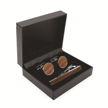 Men's Cufflinks Set Shirt Wood Decorative Cufflinks Fine Tie Clip Set for Business Wedding Party
