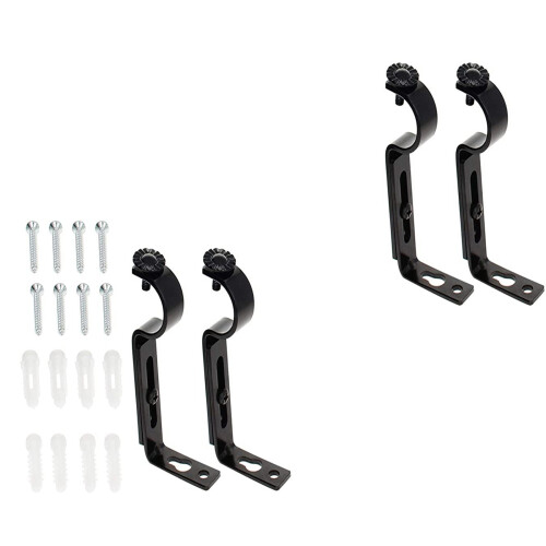 Support de tringle à rideau réglable en métal, 4 pièces, support