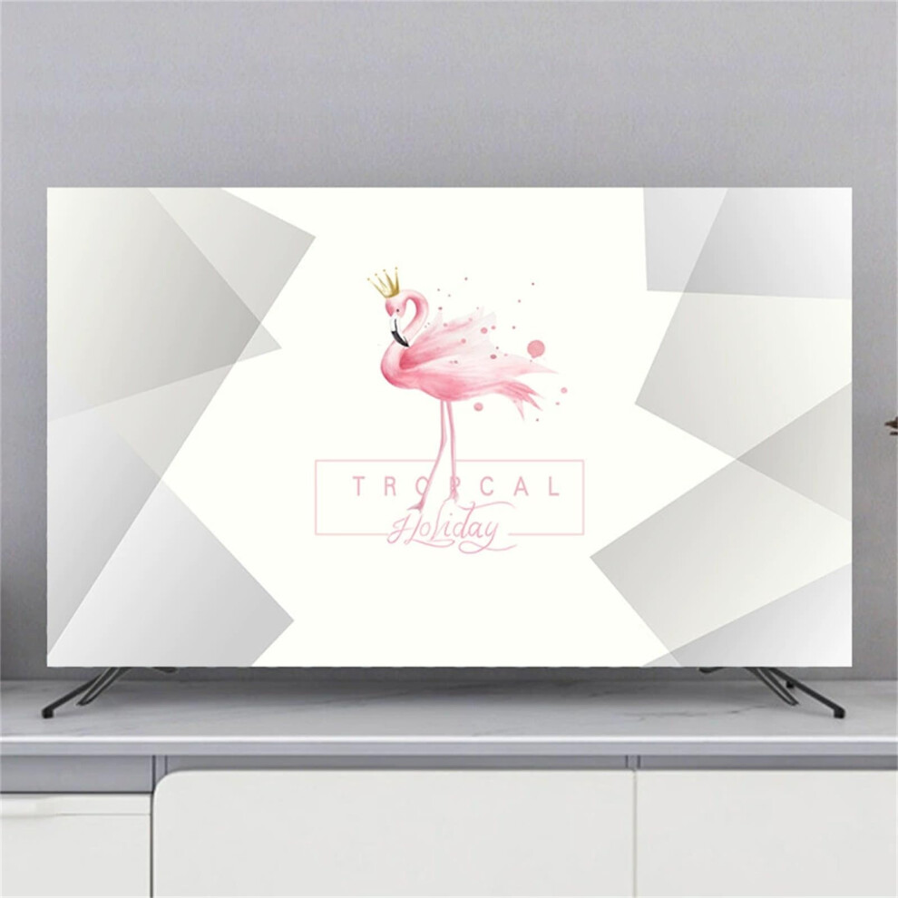 Tv Dust Cover 3739 Inch Flamingo Pattern Breathable Elastic Fabric Decorative Tv Screen Protector 9189345196621