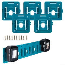 Battery Storage Organizer With Five Mountable Holders For Tools, Plastic, Keeps Batteries Handy, AA/AAA Compatible