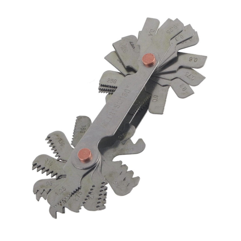 Stainless Steel Thread Gauges Set, Thread Pitch Gauge, Metric Imperial, 52Pc Plug Gage Tool For 60Deg/55Deg Threads 9382693590855