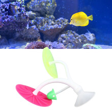 Bunter Silikon-Betta-Mushroom-Hängematte mit Saugnapf für Aquarium, Pink