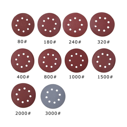 Sanding Discs 125Mm 8 Hole Hook Loop 803000 Grit Sandpaper Abrasive Polishing Tools 1