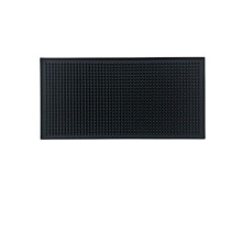 Bar Drain Mat Rectangular PVC, Black, 1PC, Raised Surface Design, Fast Drainage, For Kitchen Bar Restaurant Coaster