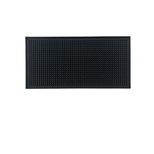 Bar Drain Mat Rectangular PVC, Black, 1PC, Raised Surface Design, Fast Drainage, For Kitchen Bar Restaurant Coaster