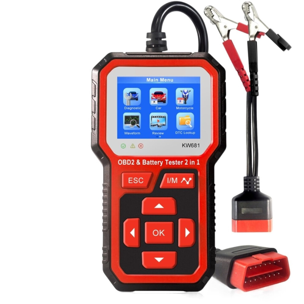 6V 12V Car Battery Tester And Automotive Diagnostic Tool, 2 In 1 Cca Analyzer With Tft Display 9189345197109