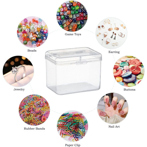 Rectangular Plastic Boxes, Beauty Blender Holder Cases for Small Items, Clear Cosmetic Containers with Transparent Design, 4Pcs 2