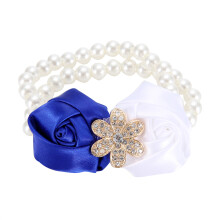 Wedding Bridal Accessory, Elegant Wrist Corsage, Pair of Ivory White Pearl Satin Corsages for Formal Event Decor, Vintage Hand Flower