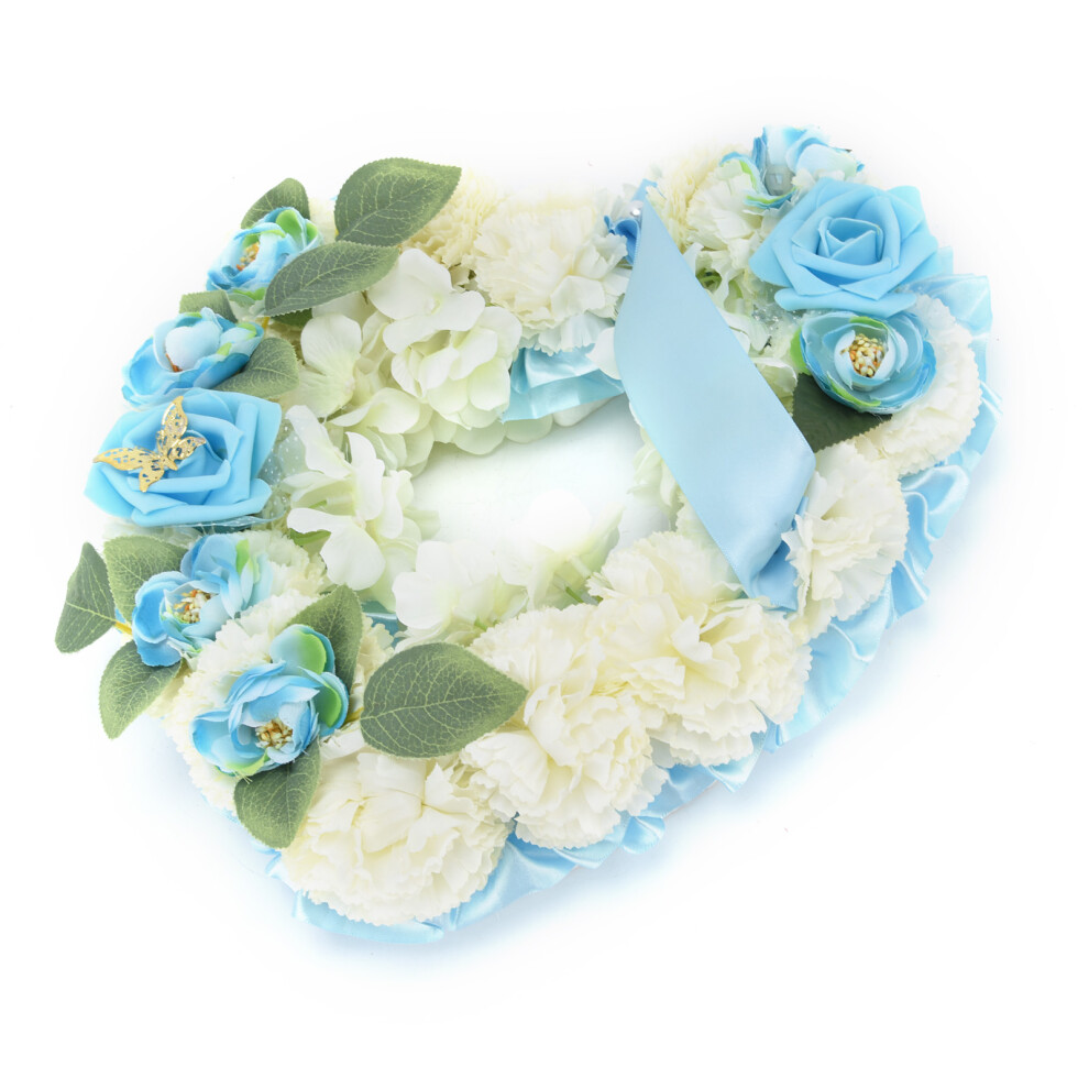 Couronne Funéraire - Roses et Anthuriums Artificiels - Silver Plaque