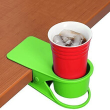 Adirondack Chair Cup Holder, Sturdy Grip Premium Material Drinking Cup Holder Clip for Home Office Desk, Versatile Function Steel Spring Table Edge Cu