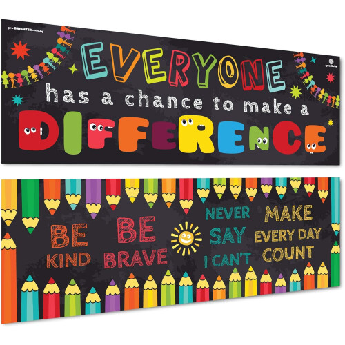 Educational Posters with Inspirational Quotes, Growth Mindset Classroom Decor, Positive Backdrop for Schools and Learning Centers