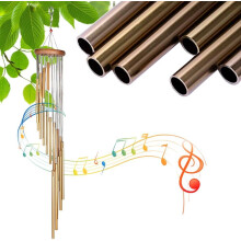 Bronze Tubes 2018 Newest Spiral Design, Patio Balcony Solid Beech Wood Coated Handmade Wind Chime with Deep Tone, Easy to Hang Shaped Hook for Garden