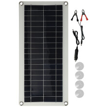 Solar Panel 20W Monocrystalline Battery Charger, Perfect For Maintaining 12V Batteries In Rv Boat Car, Complete With Dual Usb Output And Mppt Technolo
