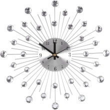 Sparkling Bling Clock, 3D Crystal Wall Clock With Luxurious Elegant Design, Silver Wall Decor, Quiet Non-Tick Movement, Accurate Time Display,