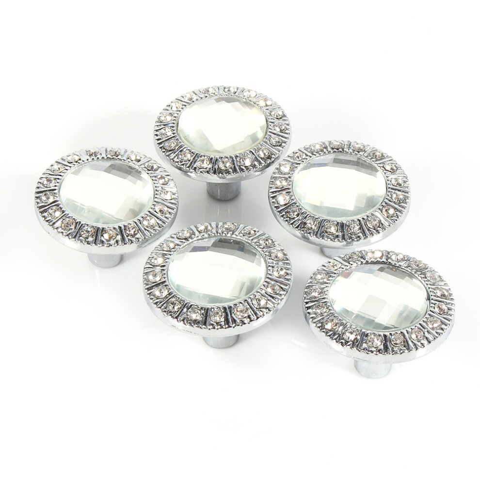 Luxurious European Fashion, Easy To Install Shiny Rhinestone Inlayed Crystal Cabinet Metal Hardware Knob For Furniture Dresser Drawer 9482828074530