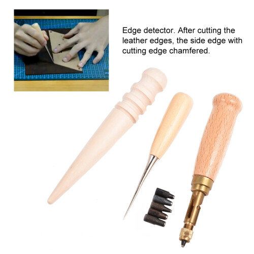 Leather Craft Kit, Practical Crafting Tools for Hand Tool Set & Stitching Sewing, Elaborately Crafted Basic Set for DIY Projects (18pcs/Set) 2