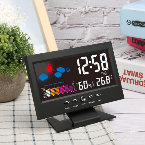 Electric Clock With Nightlight Functionality, Multifunctional Digital Alarm Clock For Easy Access Side Buttons And Portable Use 2