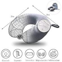 Travel Companion: Ergonomic Design Travel Pillow, Memory Foam Neck Support with Snap Strap, Soft Plush Cover for Airplane, Car, Home, Office (Machine