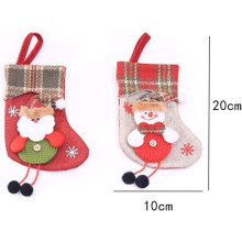 Christmas Stockings Set, Colorful Stripes with Large Capacity, 3D Santa Snowman Reindeer Bear for Christmas Decor