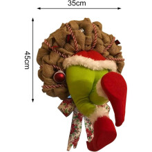 Christmas Plush Wreath for Many Occasions, Handmade Plush Christmas Decor Bright Colors Fine Craftsmanship Suitable for Home Hotel Restaurant