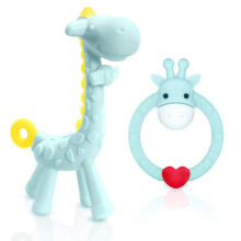 Beißring für Babys ab 3 Monaten, BPA-frei, ergonomisches Design, lebensmittelechtes Silikon, lindert Zahnfleischschmerzen, leicht zu greifen,
