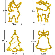 Christmas Window Silhouette Lights, Snowflake LED Windows Decor with Suction Cup for Easy Hanging