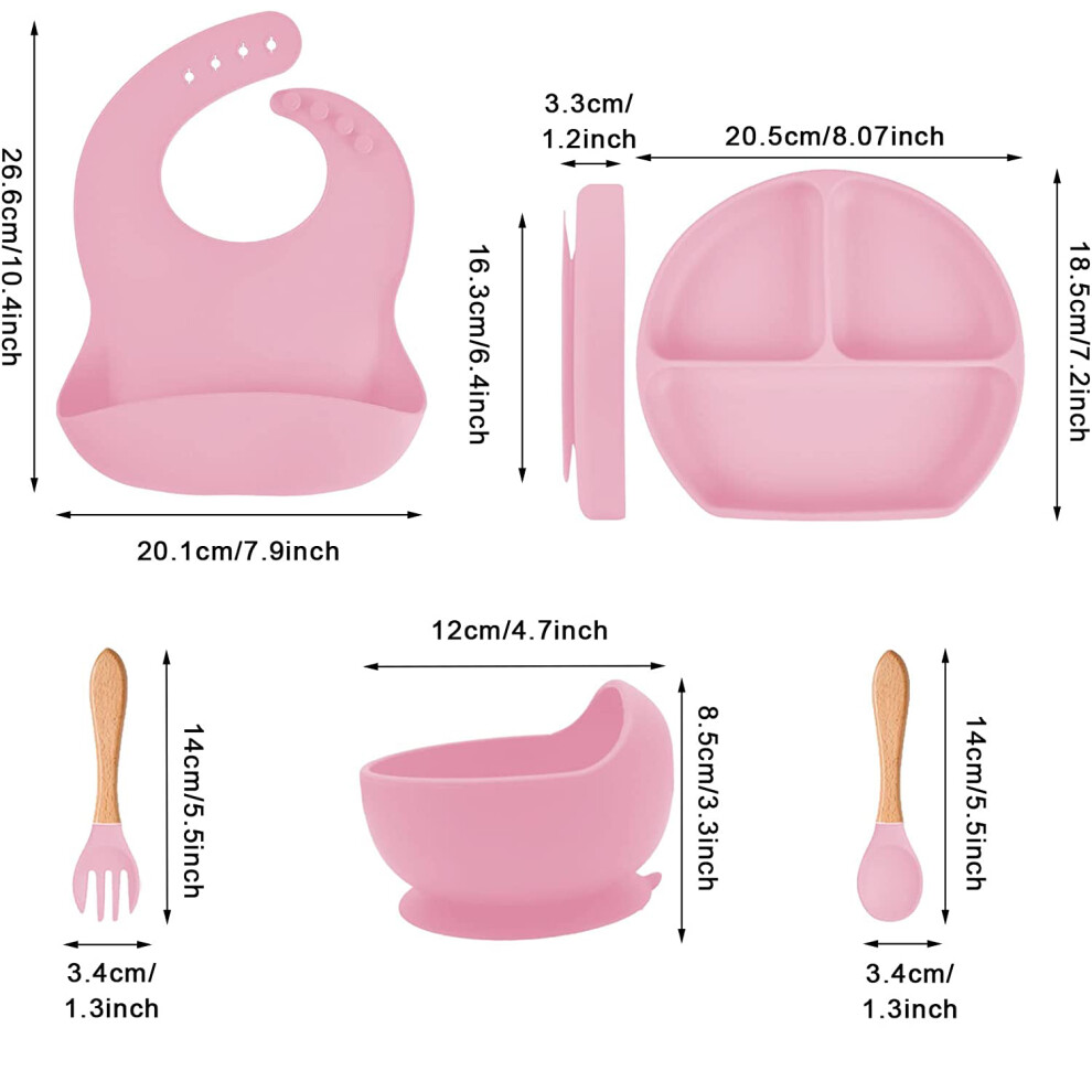 Reusable Silicone Bibs, Soft Silicone Waterproof Bibs for Babies Toddlers, Adjustable Closure with 3D Food Catcher Pocket, Perfect for Feeding Times,