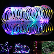 Energy Saving Solar Rope Lights, 12M Wide Application Outdoor Waterproof Fairy Lights, Color Changing Decorative Lighting For Patio, Garden, Christmas