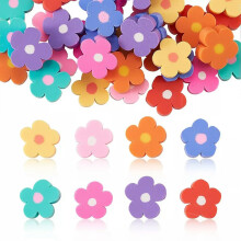 40x handmade flower cabochons with flat back for DIY jewelry making – standard