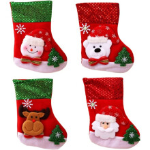 Mini chaussettes de Noël décoratives, à colle souple et réutilisables, avec boucle de suspension pour décorer le sapin de Noël