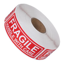 Packaging Tape Fragile Stickers Warning Labels For Caution Red 8.50x8.50x2.80 Cm