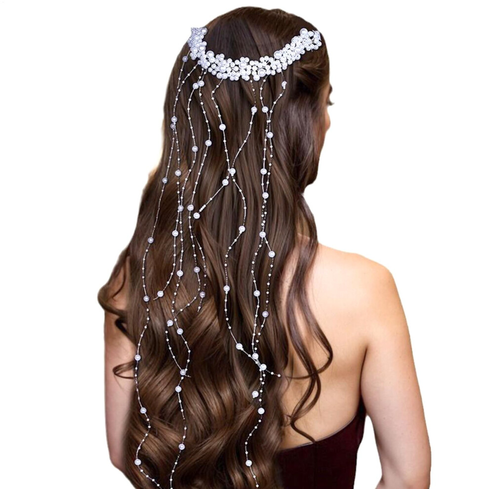 Unisex Wedding Hair Comb With Pearls Decorative Hairpin, Festive Headpiece For Dance Banquet