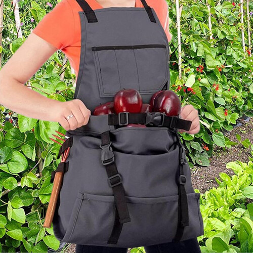 Waterproof Gardening Apron with Quick Release Pockets, Adjustable Belt and Large Storage 1